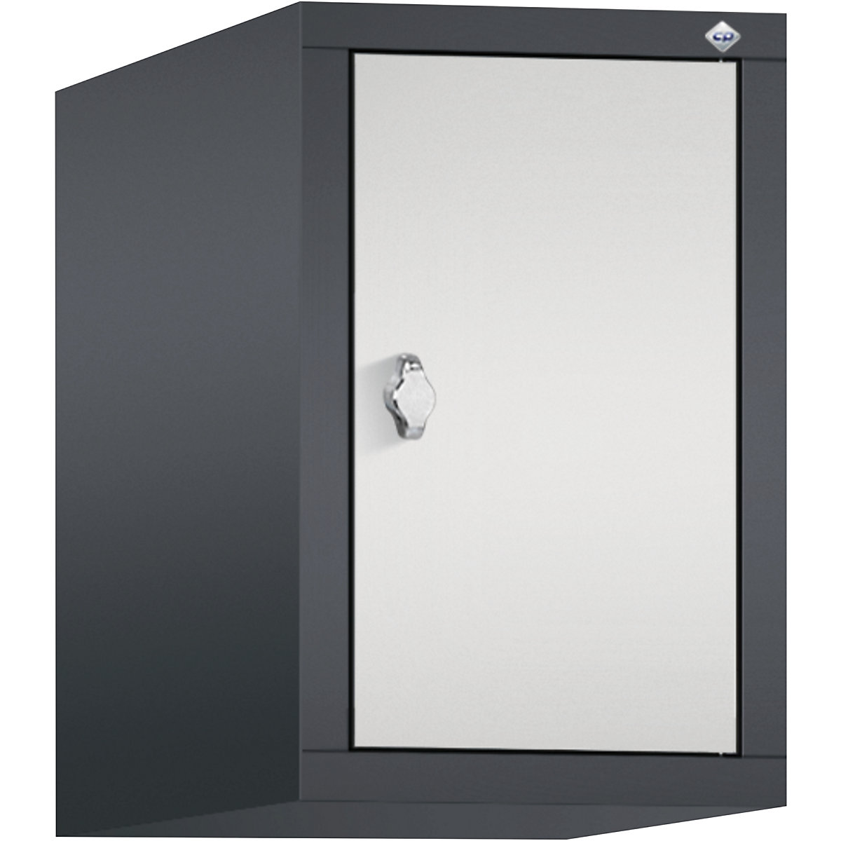 C+P – Altillo CLASSIC, 1 compartimento, anchura de compartimento 300 mm, gris negruzco / gris luminoso