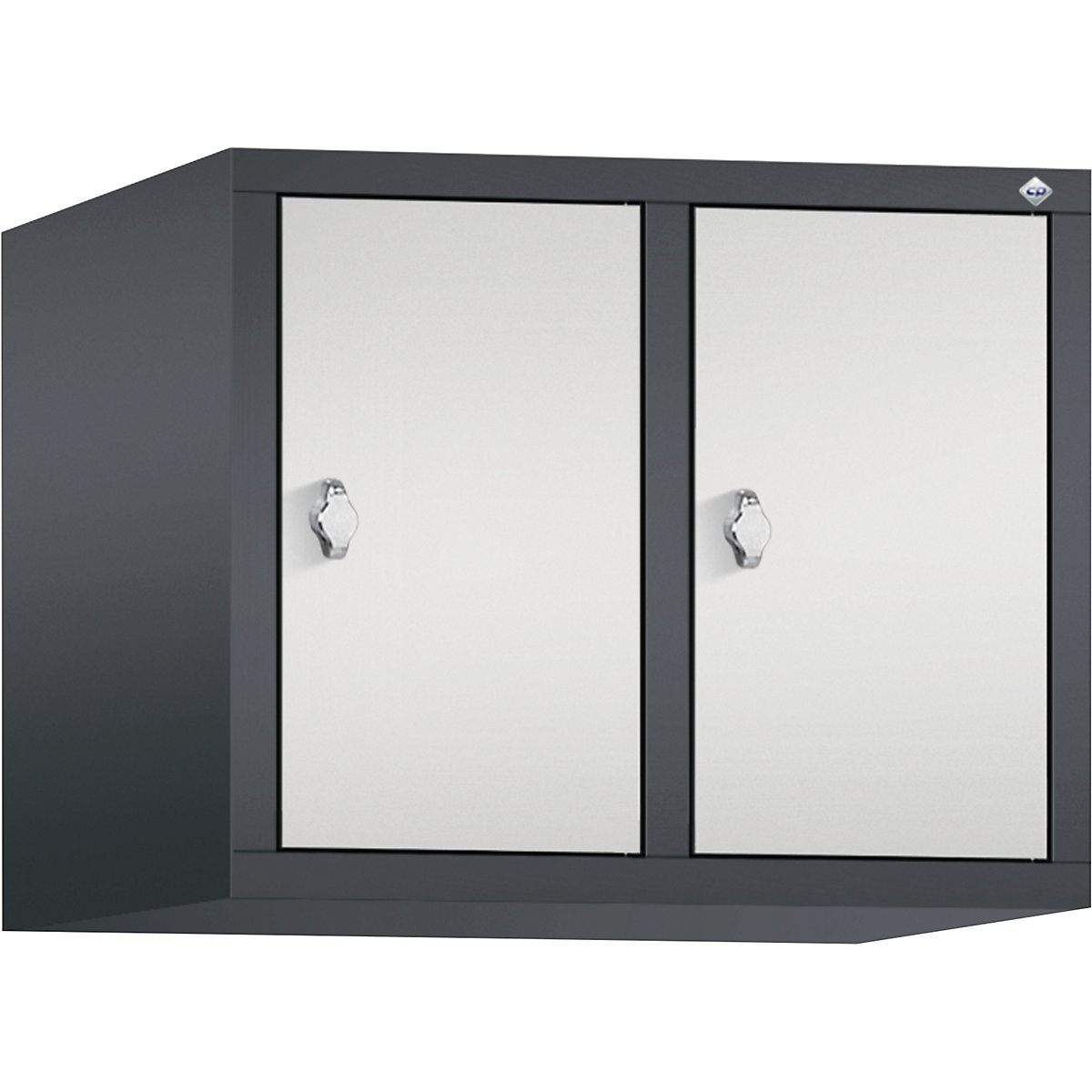 Altillo CLASSIC – C+P, 2 compartimentos, anchura de compartimento 300 mm, gris negruzco / gris luminoso-4