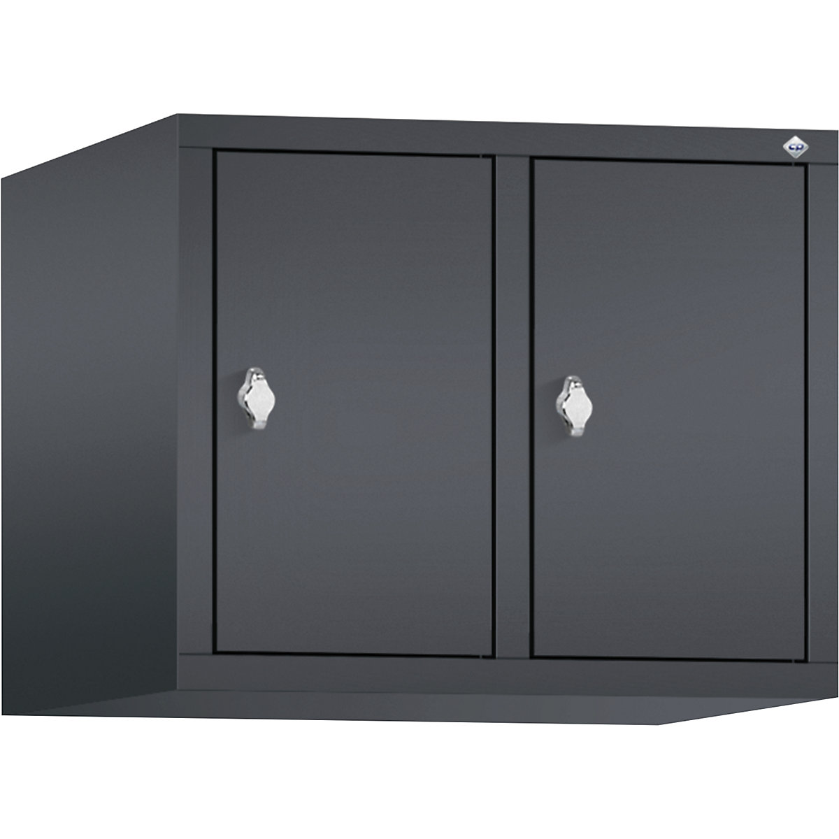 C+P – Altillo CLASSIC, 2 compartimentos, anchura de compartimento 300 mm, gris negruzco