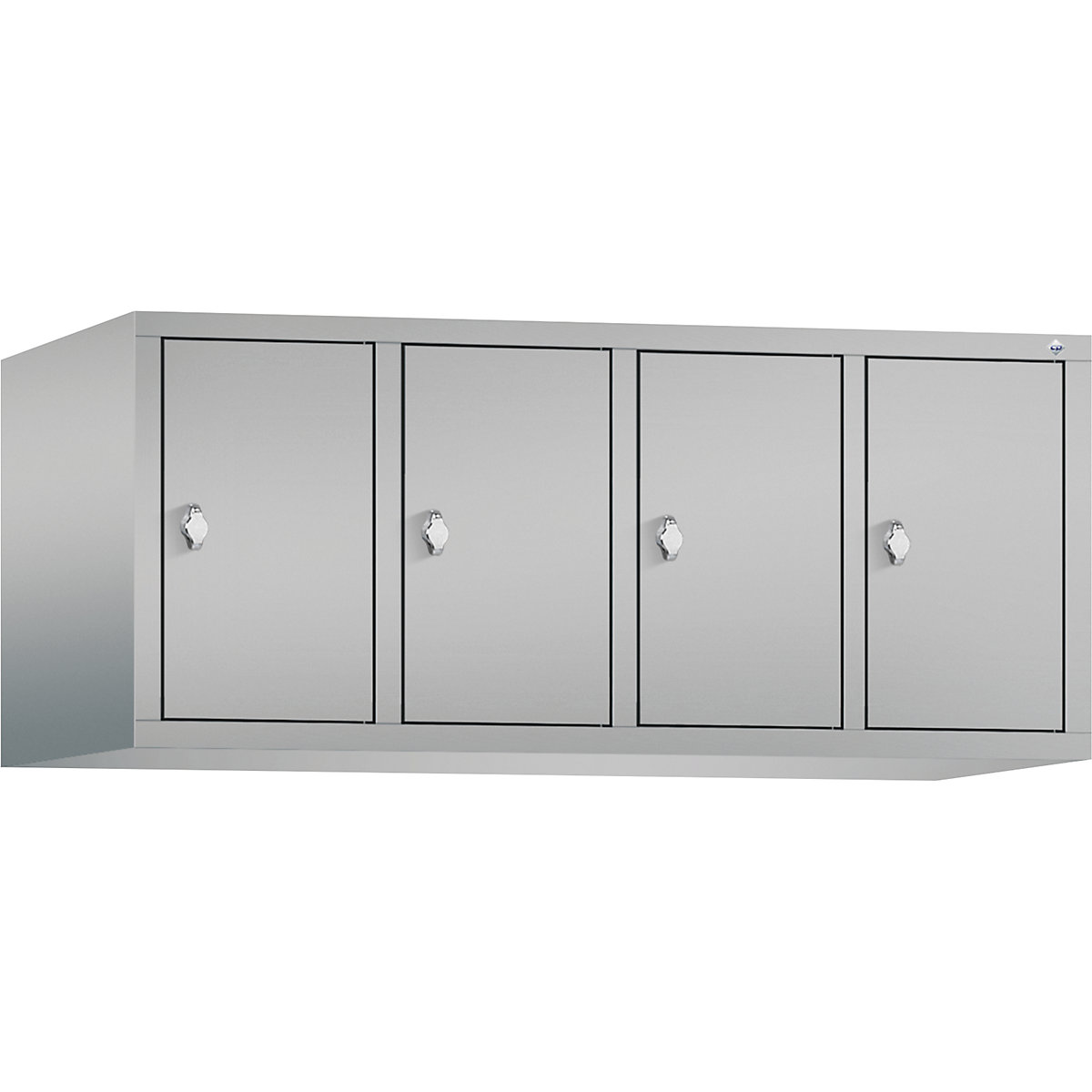 C+P – Altillo CLASSIC, 4 compartimentos, anchura de compartimento 300 mm, aluminio blanco