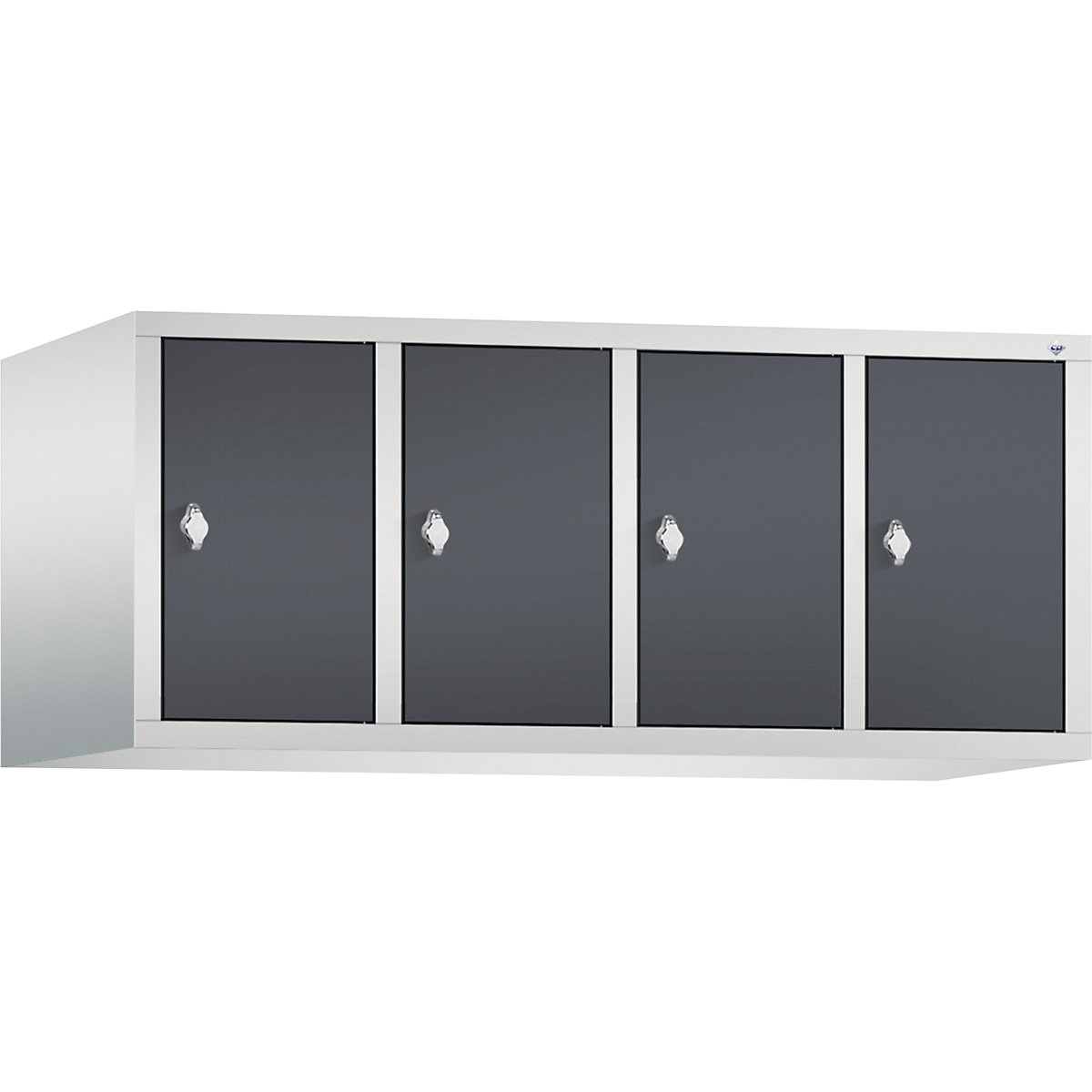 C+P – Altillo CLASSIC, 4 compartimentos, anchura de compartimento 300 mm, gris luminoso / gris negruzco