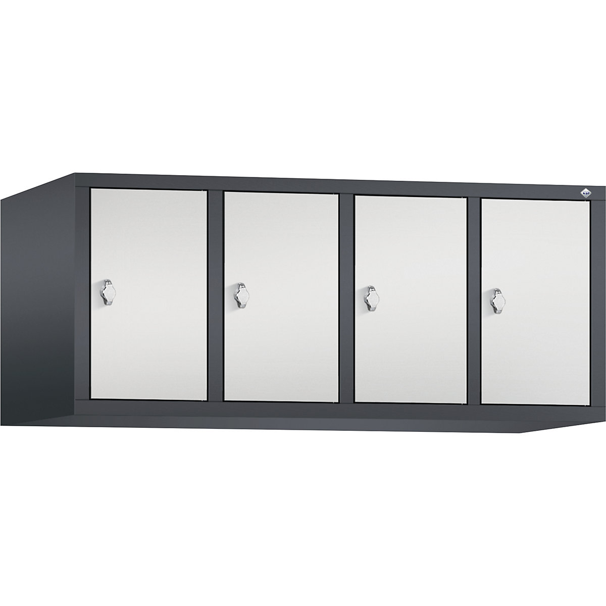 C+P – Altillo CLASSIC, 4 compartimentos, anchura de compartimento 300 mm, gris negruzco / gris luminoso