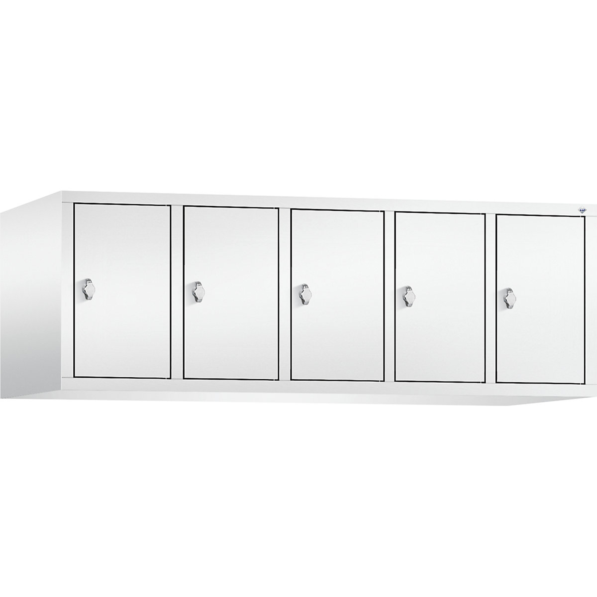 C+P – Altillo CLASSIC, 5 compartimentos, anchura de compartimento 300 mm, blanco tráfico
