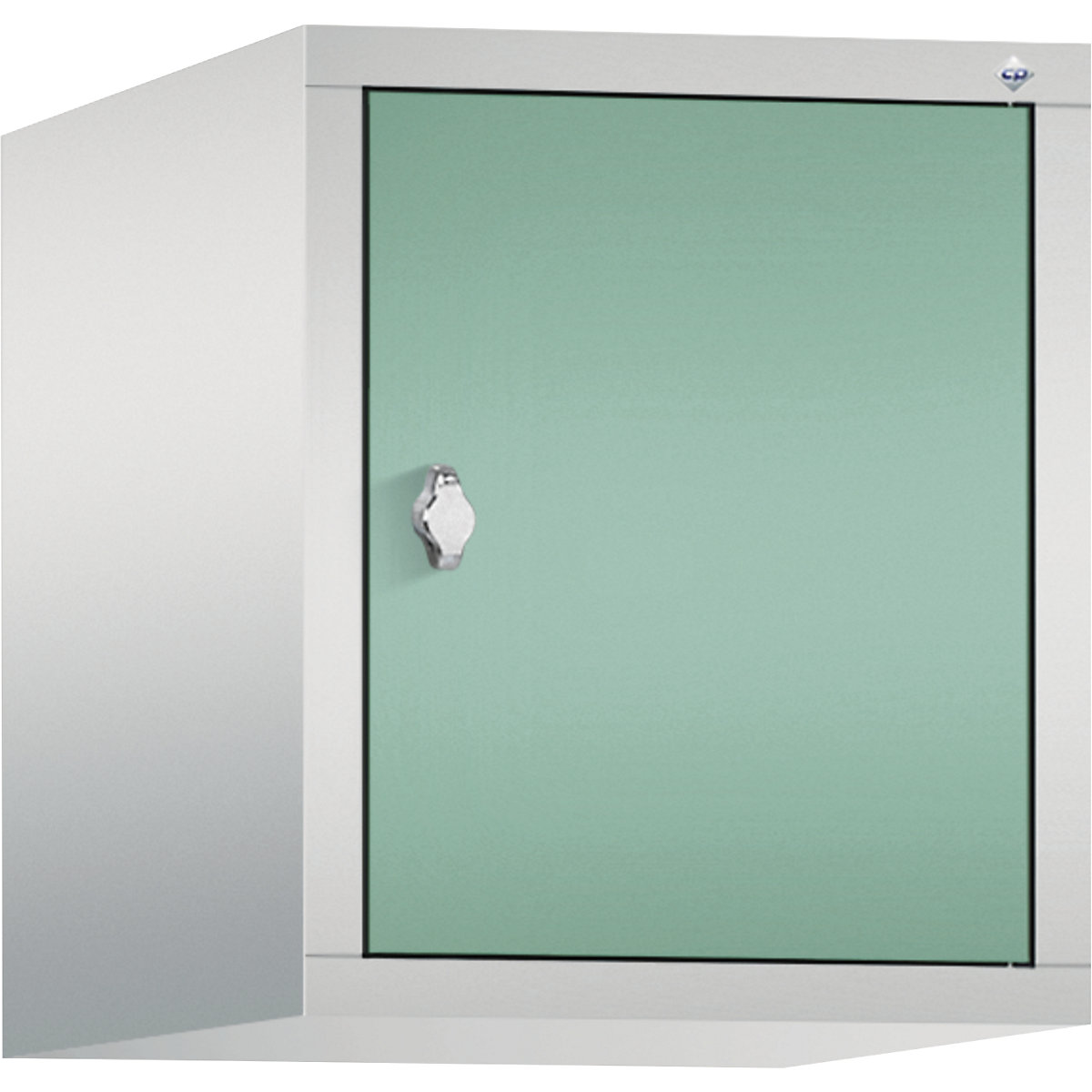 C+P – Altillo CLASSIC, 1 compartimento, anchura de compartimento 400 mm, gris luminoso / verde luminoso