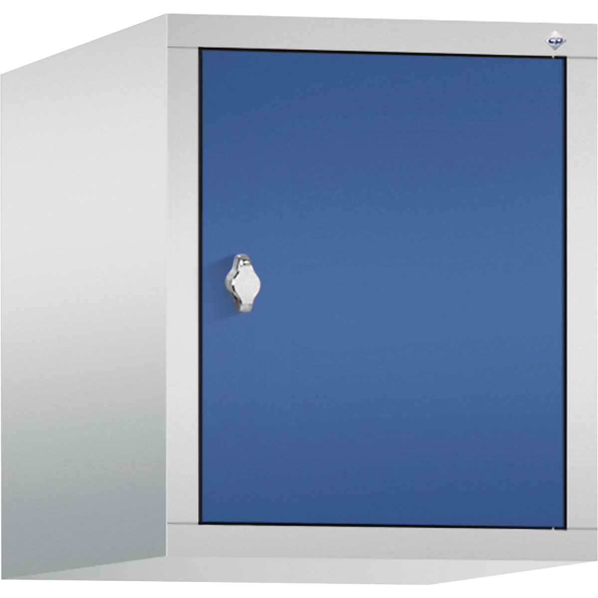 C+P – Altillo CLASSIC, 1 compartimento, anchura de compartimento 400 mm, gris luminoso / azul genciana