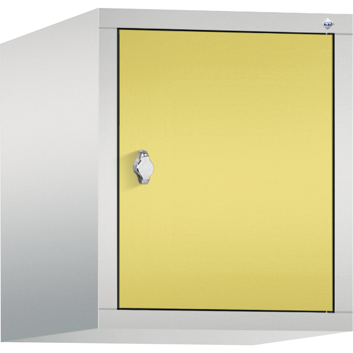 C+P – Altillo CLASSIC, 1 compartimento, anchura de compartimento 400 mm, gris luminoso / amarillo azufre