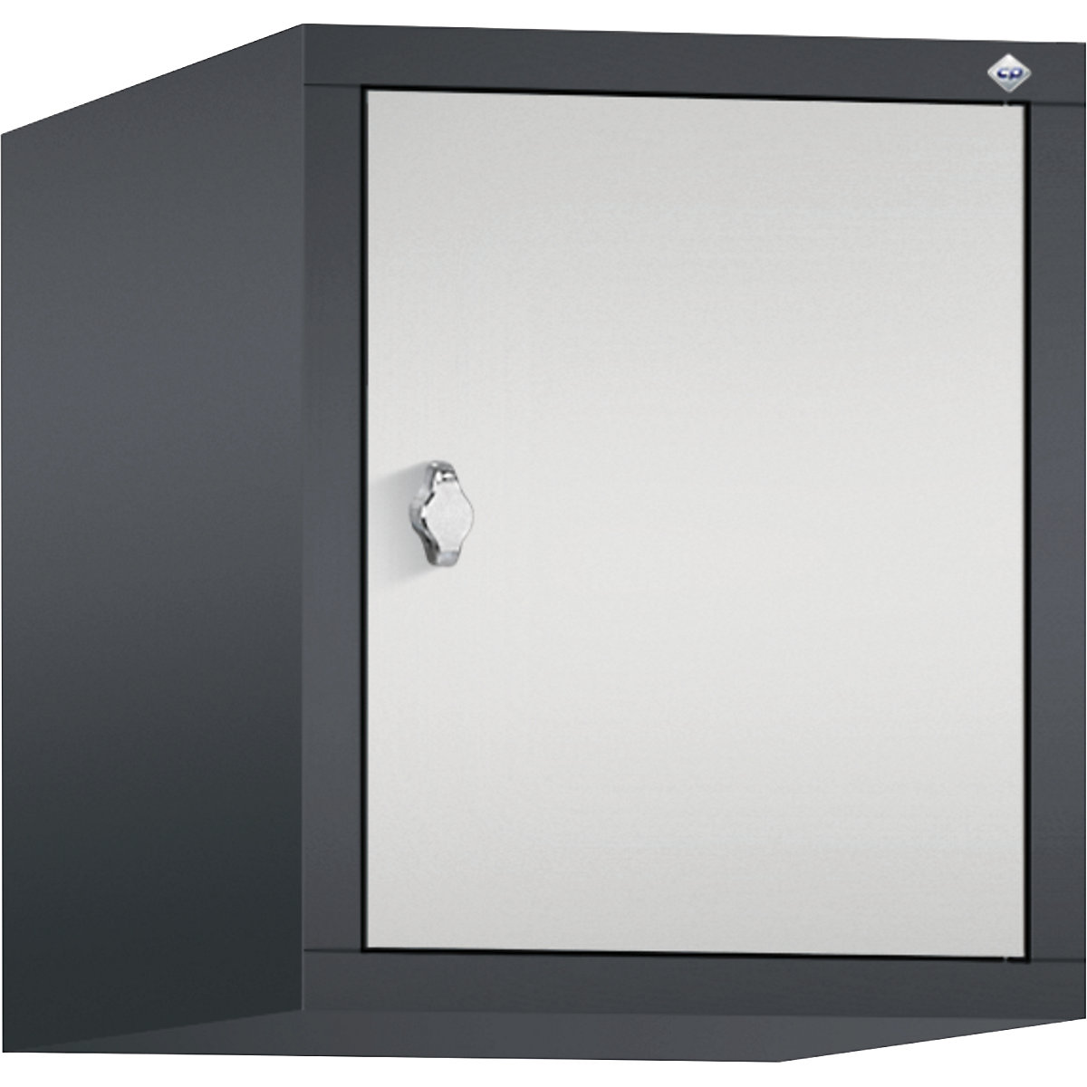 C+P – Altillo CLASSIC, 1 compartimento, anchura de compartimento 400 mm, gris negruzco / gris luminoso