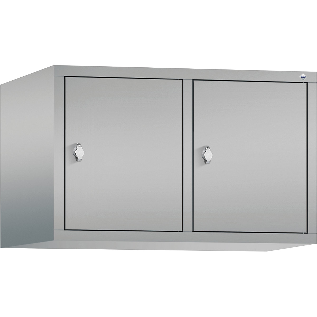 C+P – Altillo CLASSIC, 2 compartimentos, anchura de compartimento 400 mm, aluminio blanco