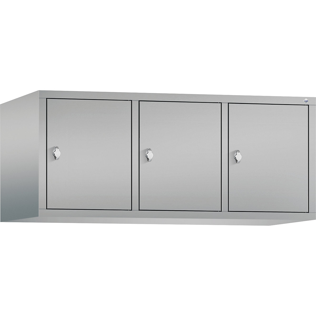 C+P – Altillo CLASSIC, 3 compartimentos, anchura de compartimento 400 mm, aluminio blanco
