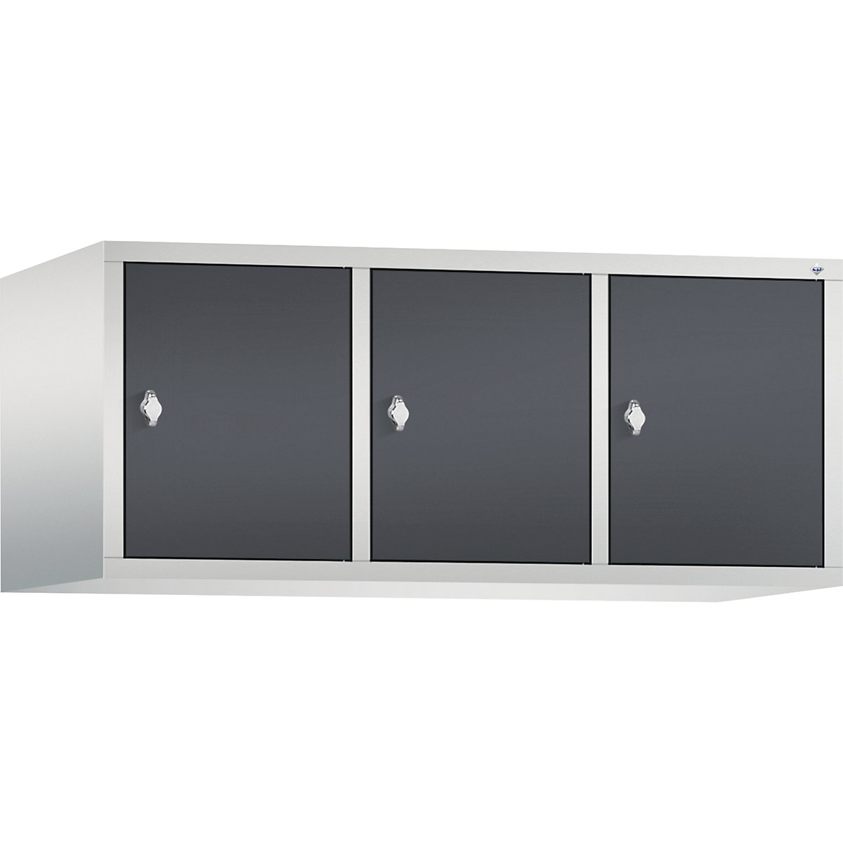 C+P – Altillo CLASSIC, 3 compartimentos, anchura de compartimento 400 mm, gris luminoso / gris negruzco