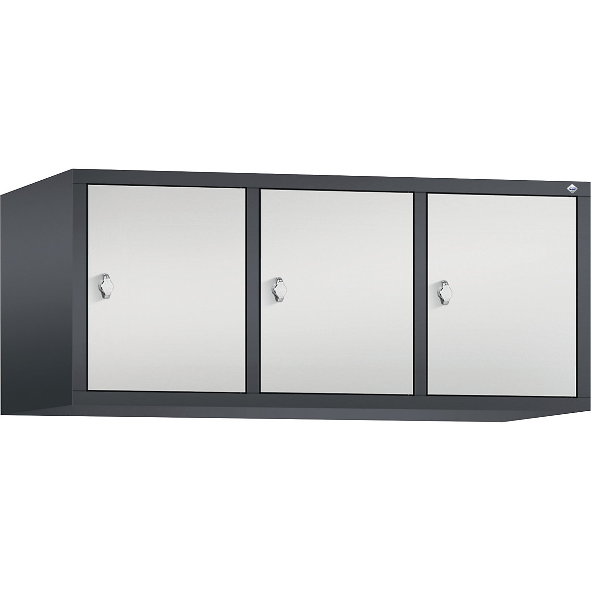 C+P – Altillo CLASSIC, 3 compartimentos, anchura de compartimento 400 mm, gris negruzco / gris luminoso
