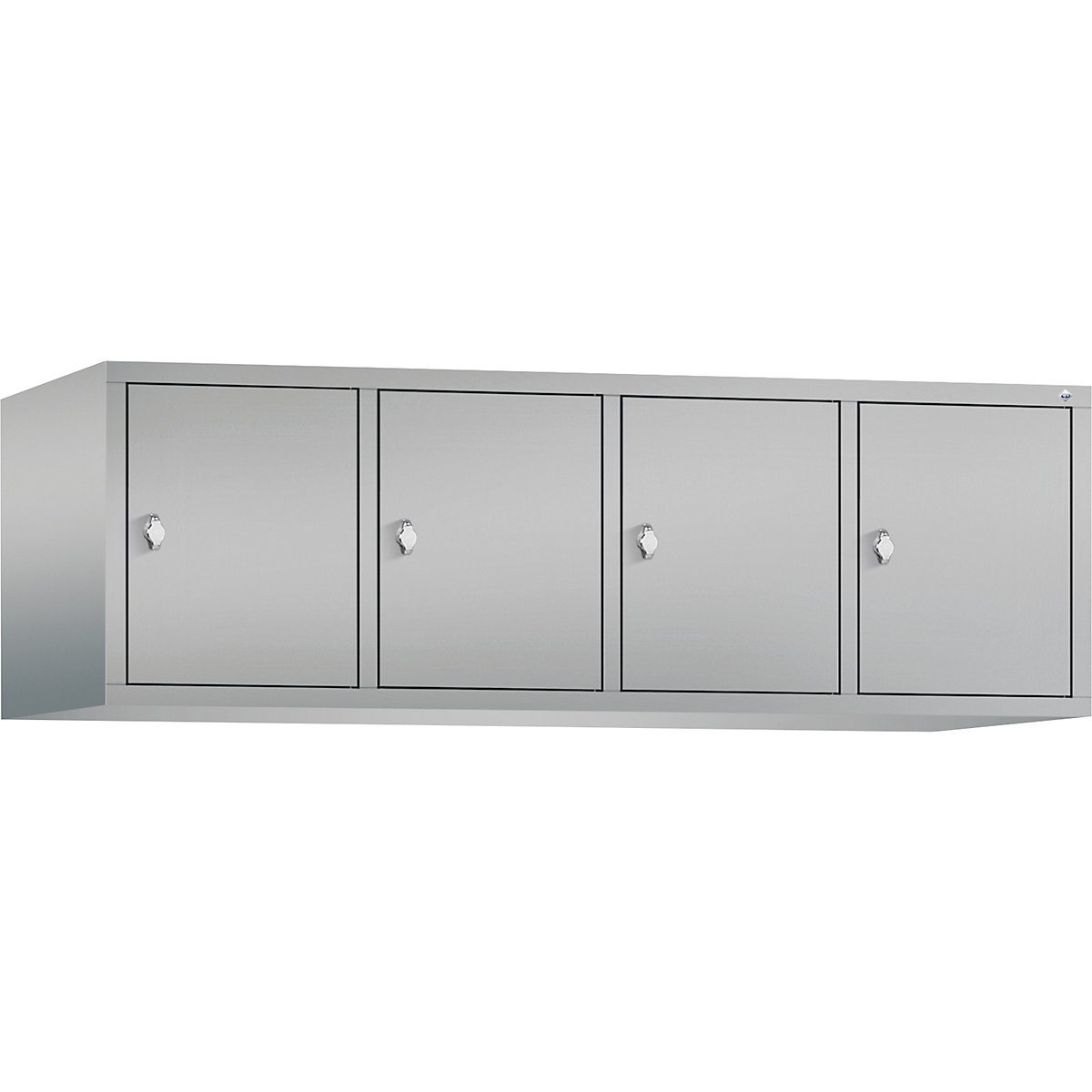 C+P – Altillo CLASSIC, 4 compartimentos, anchura de compartimento 400 mm, aluminio blanco