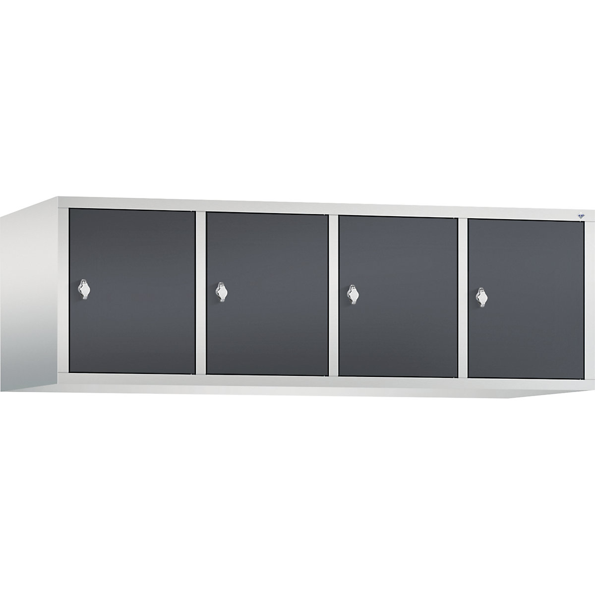 C+P – Altillo CLASSIC, 4 compartimentos, anchura de compartimento 400 mm, gris luminoso / gris negruzco