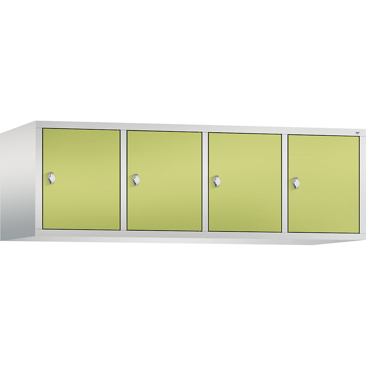 C+P – Altillo CLASSIC, 4 compartimentos, anchura de compartimento 400 mm, gris luminoso / verde pistacho