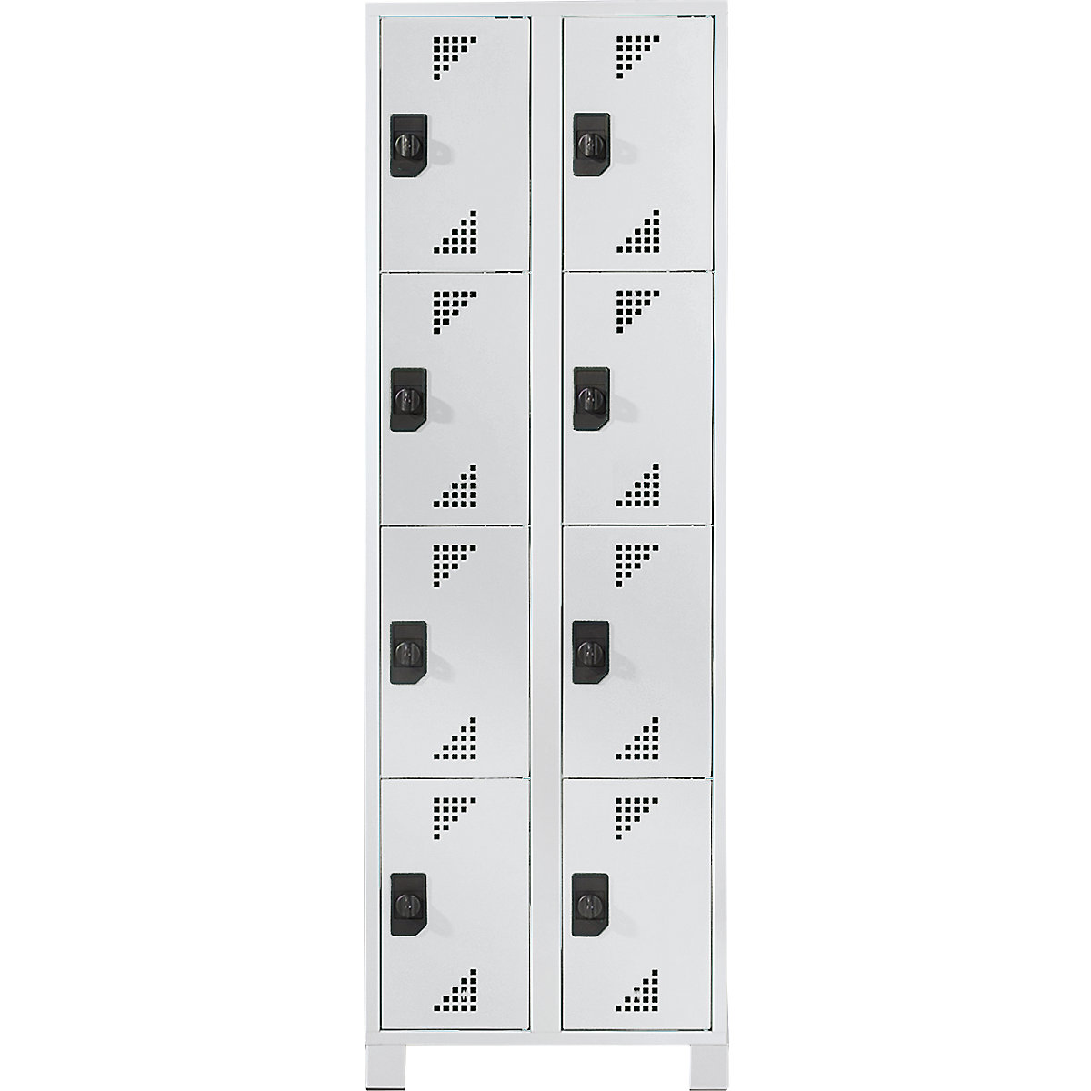Armario de compartimentos bajo llave, altura de compartimento 418 mm – eurokraft pro, H x A x P 1800 x 800 x 500 mm, 8 compartimentos, íntegramente en gris luminoso-6