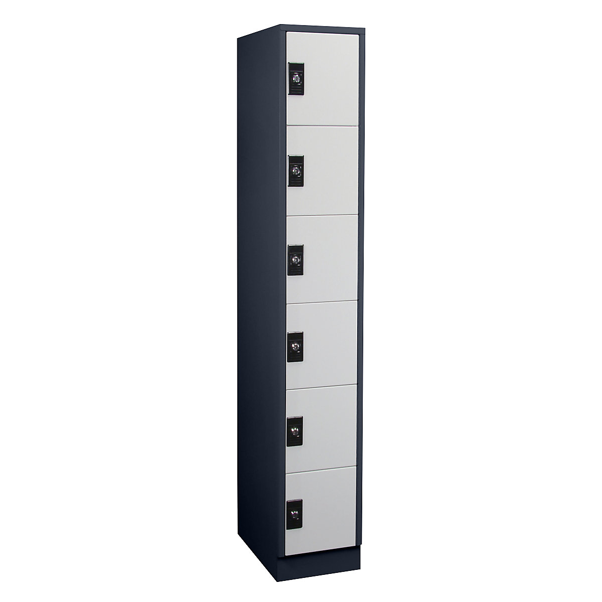 Armario de compartimentos bajo llave – Wolf, 1 módulo, cada uno con 6 compartimentos, gris antracita / gris luminoso-6