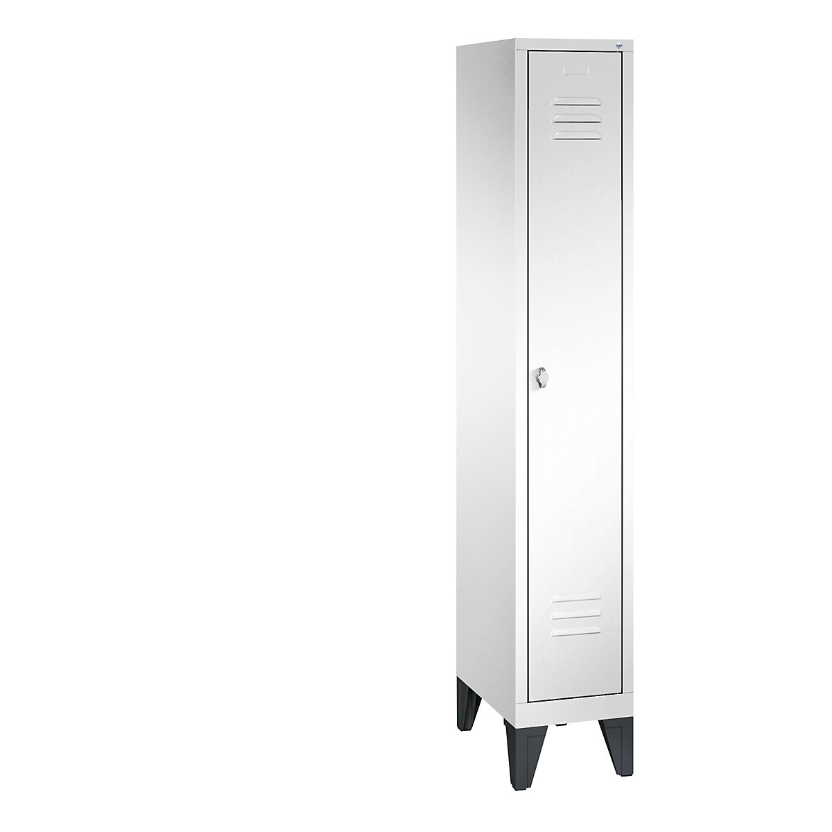 C+P – Armario guardarropa CLASSIC con patas, 1 compartimento, anchura de compartimento 300 mm, blanco tráfico