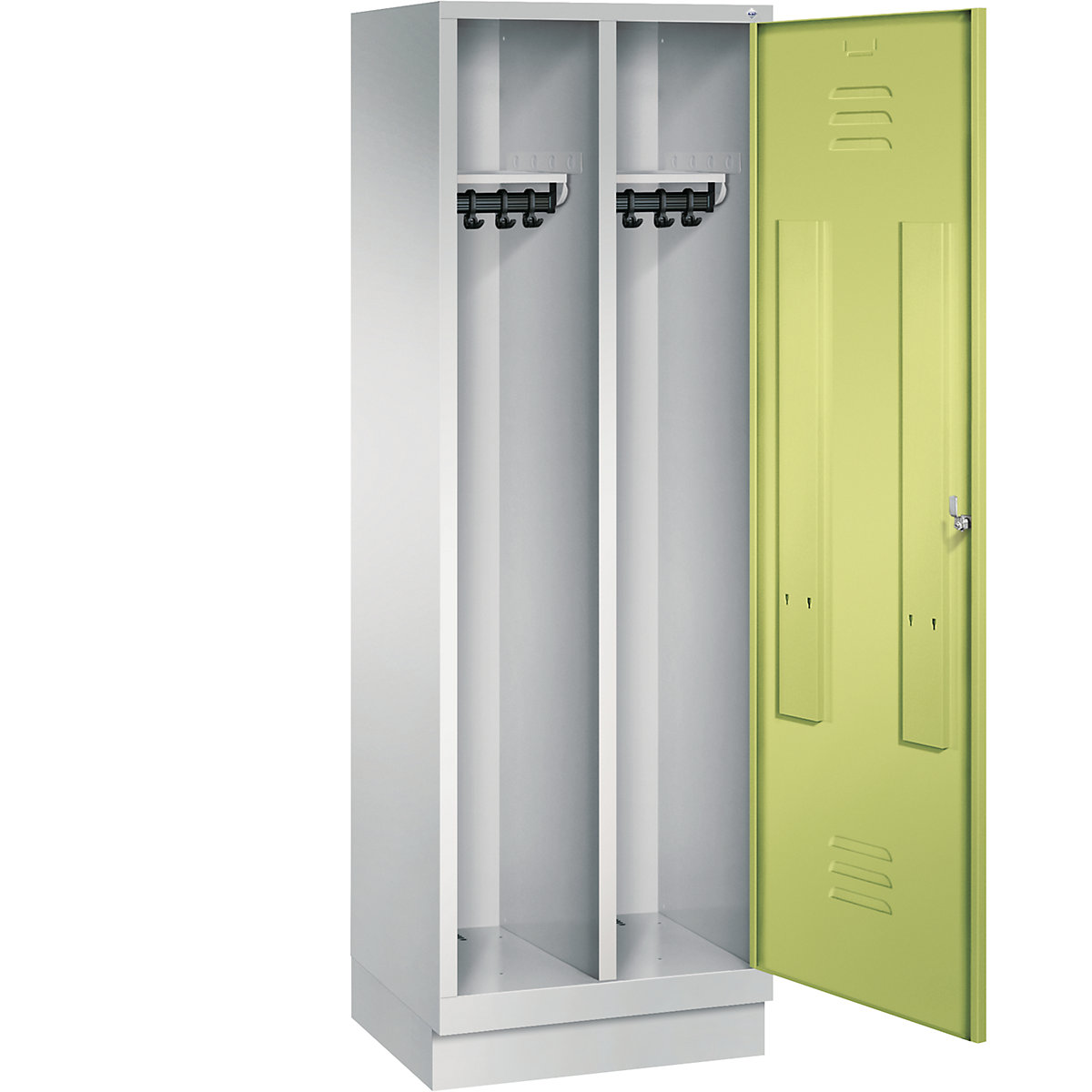 Armario guardarropa CLASSIC con zócalo, puerta sobre 2 compartimentos – C+P (Imagen del producto 2)-1