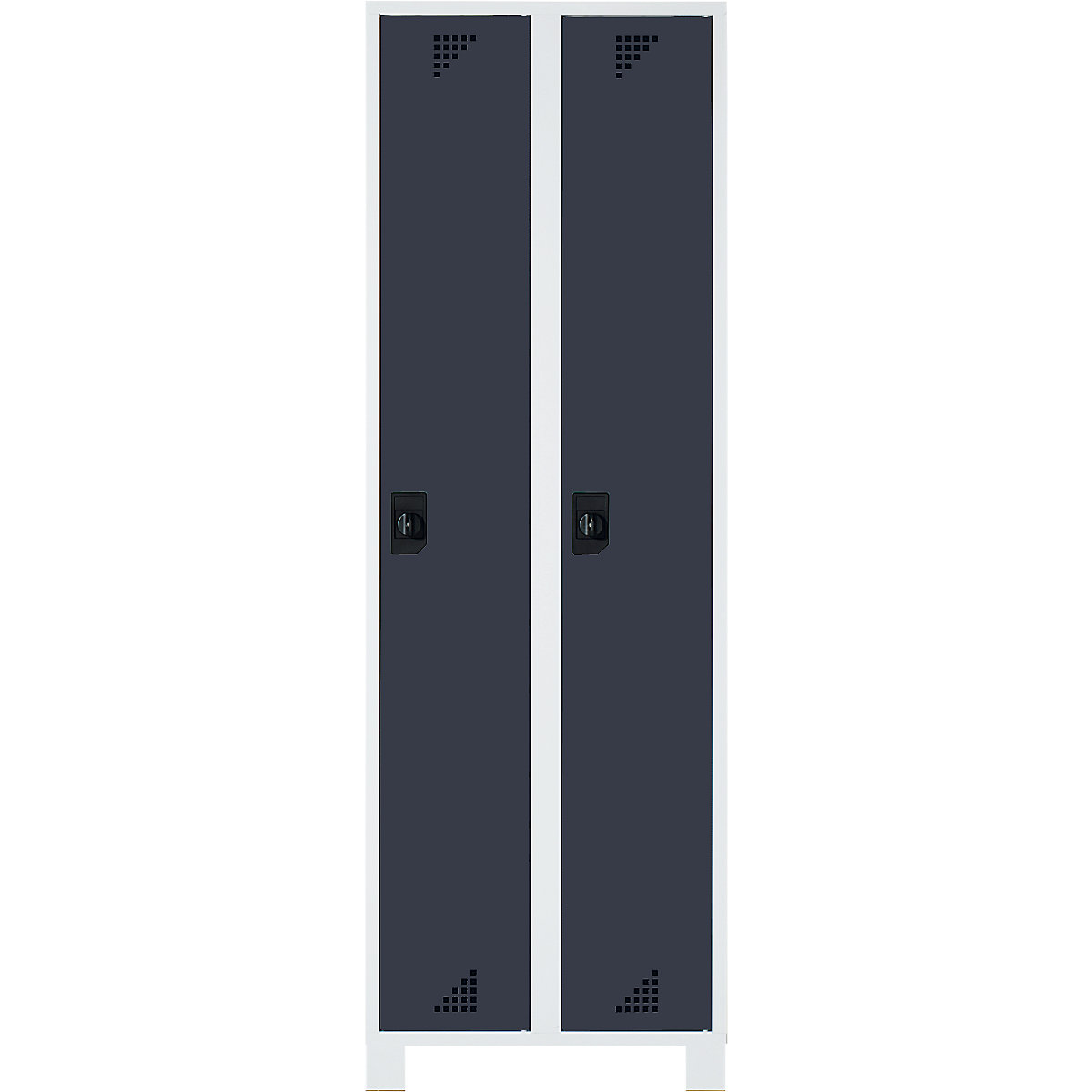 Armario multiusos y armario guardarropa – eurokraft pro, altura de compartimento 1695 mm, 2 compartimentos, anchura 600 mm, cuerpo en gris luminoso, puertas en gris antracita-6