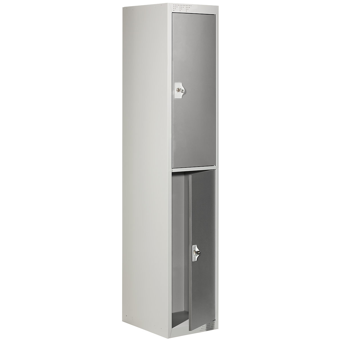 Sistema modular de armarios guardarropa – eurokraft basic, con elementos básicos y de ampliación, H x A x P 1800 x 300 x 500 mm, 1 barra perchero, gris luminoso / gris basalto, elemento básico