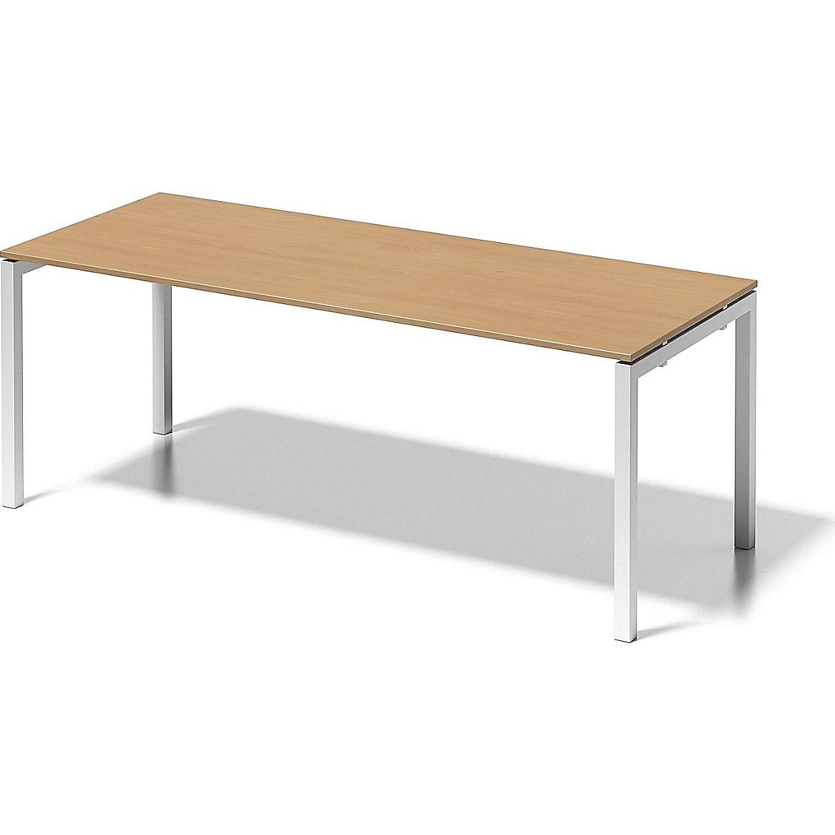 Birou CITO, cadru U – BISLEY, î. x lăț. x ad. 740 x 2000 x 800 mm, cadru alb, blat fag