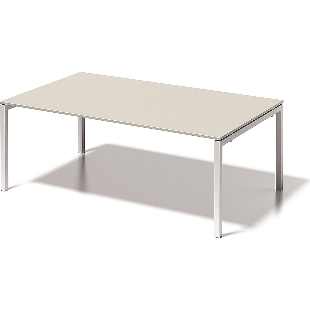 Birou CITO, cadru U – BISLEY, î. x lăț. x ad. 740 x 2000 x 1200 mm, cadru alb, blat gri-alb
