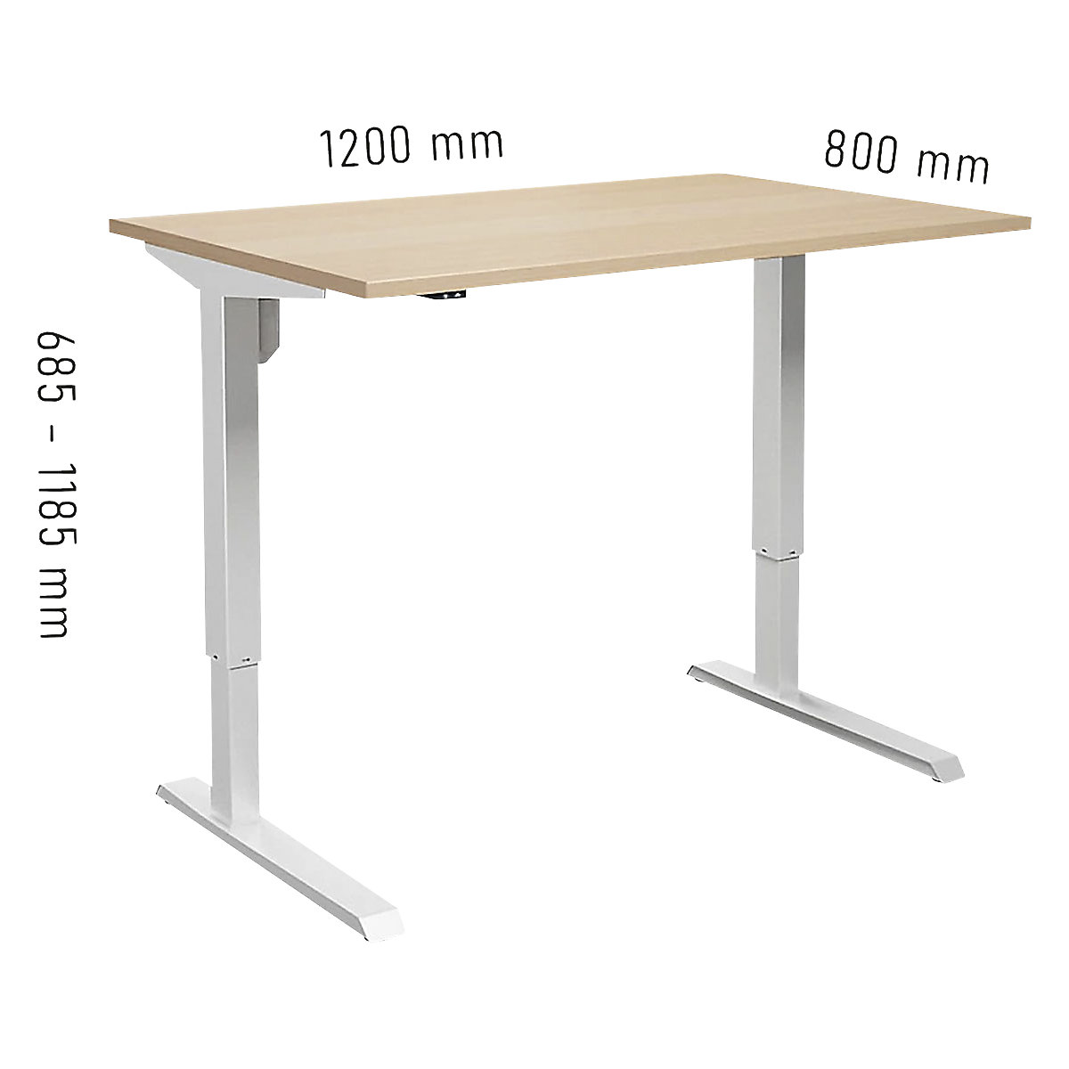 Birou Venla, înălțime reglabilă electric – eurokraft basic (Imagine produs 2)-1