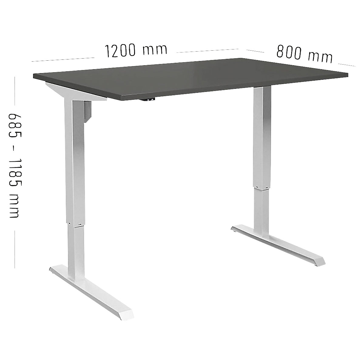Birou Venla, înălțime reglabilă electric – eurokraft basic (Imagine produs 2)-1