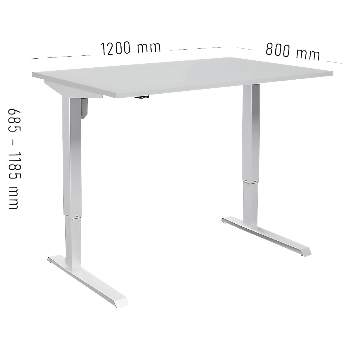 Birou Venla, înălțime reglabilă electric – eurokraft basic (Imagine produs 2)-1