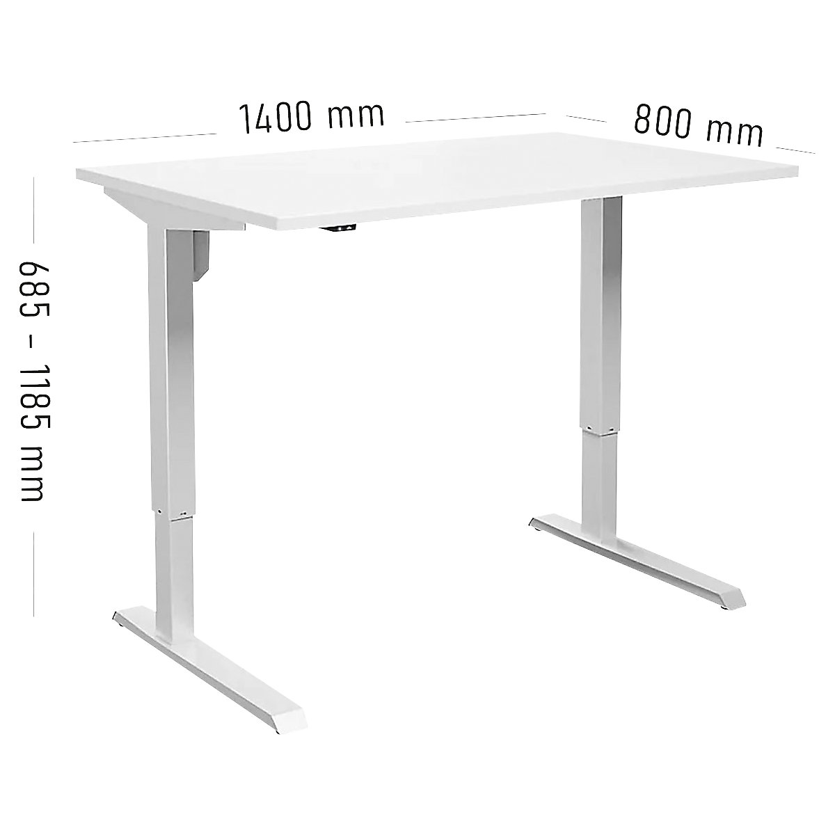 Birou Venla, înălțime reglabilă electric – eurokraft basic (Imagine produs 2)-1