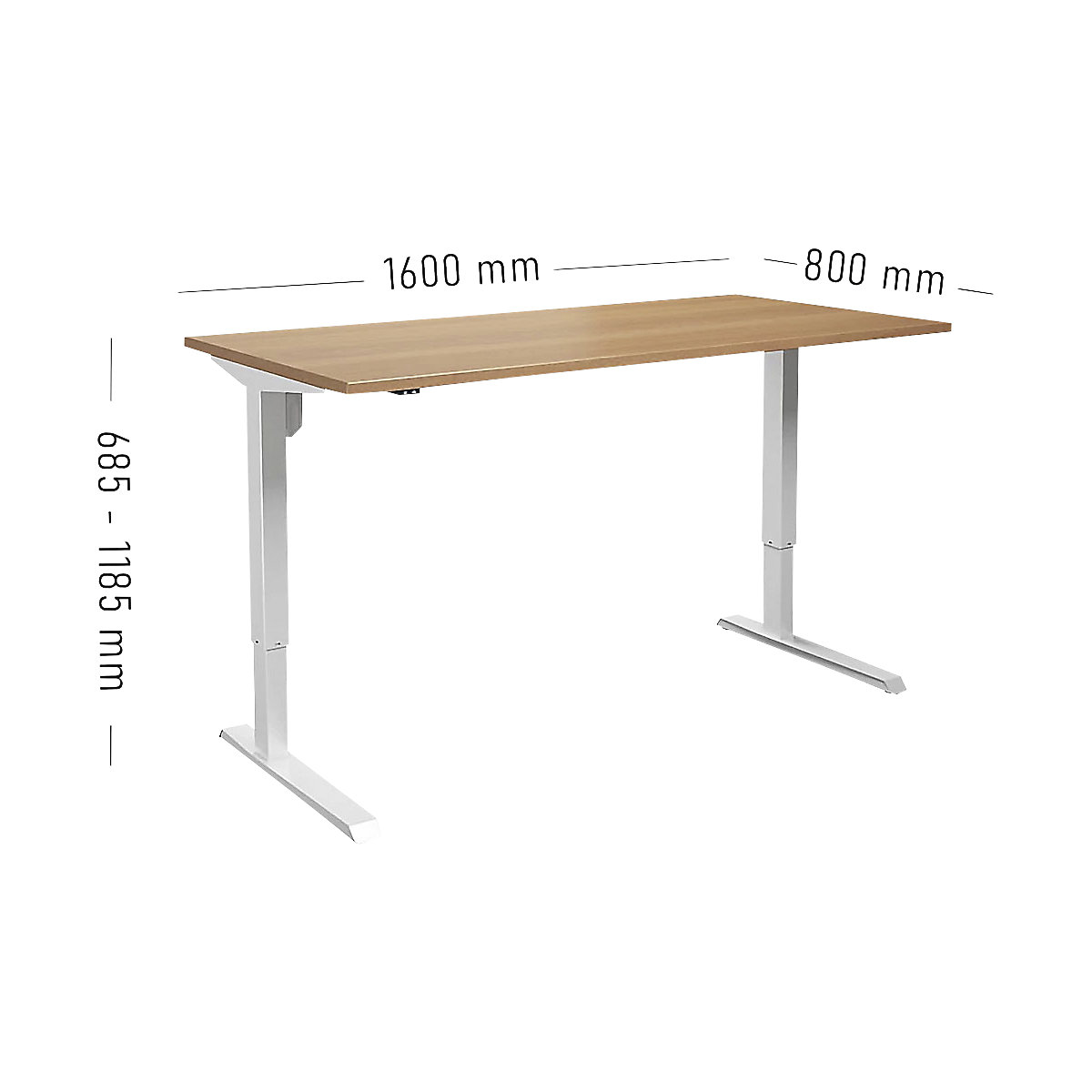 Birou Venla, înălțime reglabilă electric – eurokraft basic (Imagine produs 2)-1