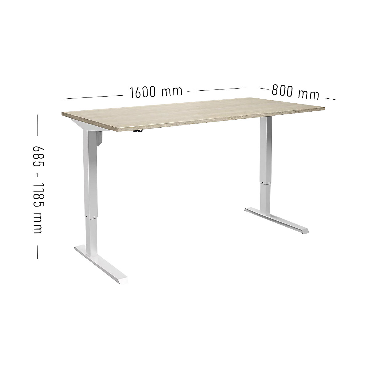 Birou Venla, înălțime reglabilă electric – eurokraft basic (Imagine produs 2)-1