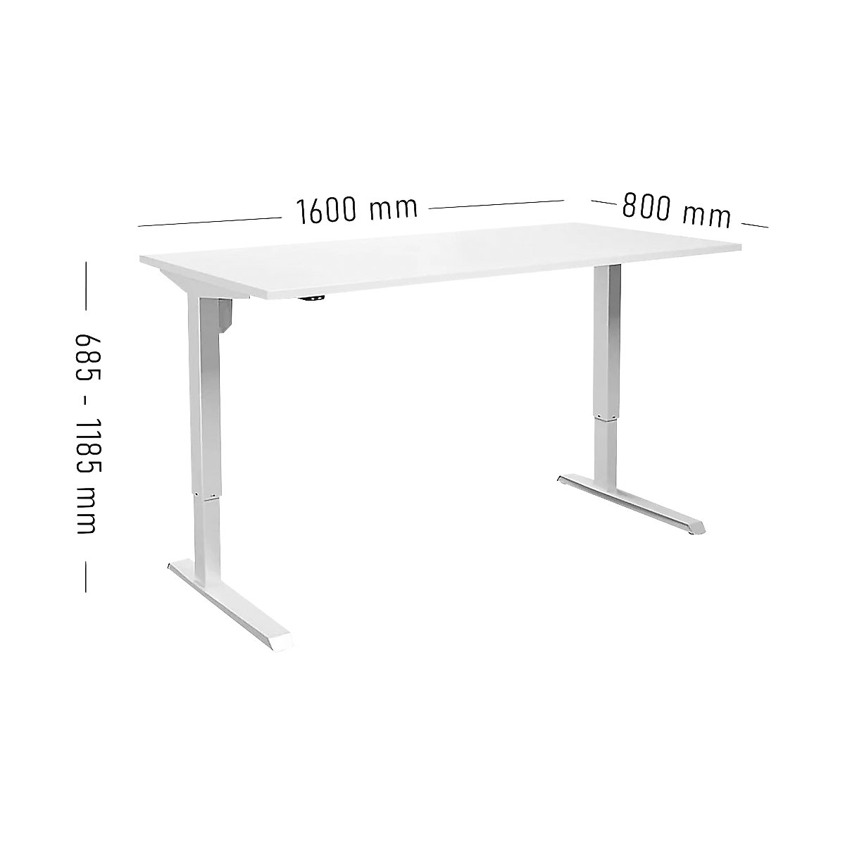 Birou Venla, înălțime reglabilă electric – eurokraft basic (Imagine produs 2)-1