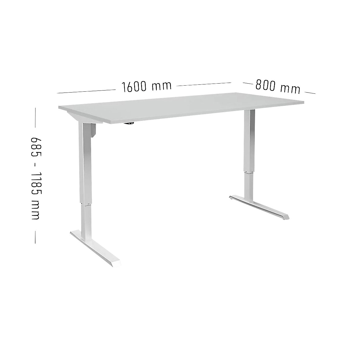 Birou Venla, înălțime reglabilă electric – eurokraft basic (Imagine produs 2)-1