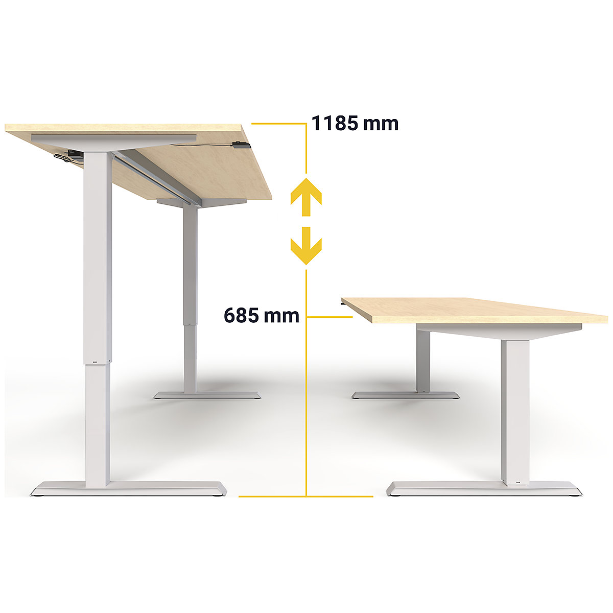 Birou Venla, înălțime reglabilă electric – eurokraft basic (Imagine produs 12)-11