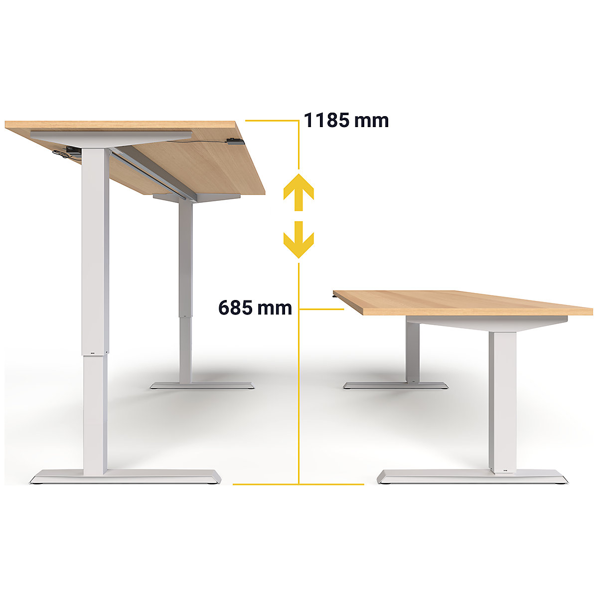 Birou Venla, înălțime reglabilă electric – eurokraft basic (Imagine produs 12)-11