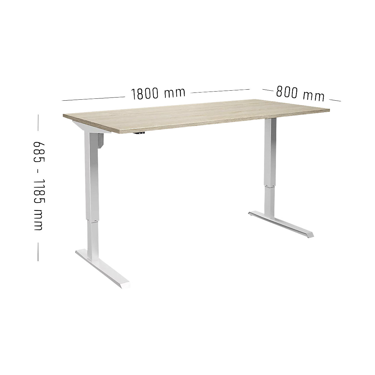 Birou Venla, înălțime reglabilă electric – eurokraft basic (Imagine produs 2)-1