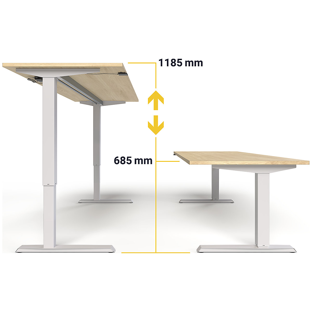 Birou Venla, înălțime reglabilă electric – eurokraft basic (Imagine produs 12)-11