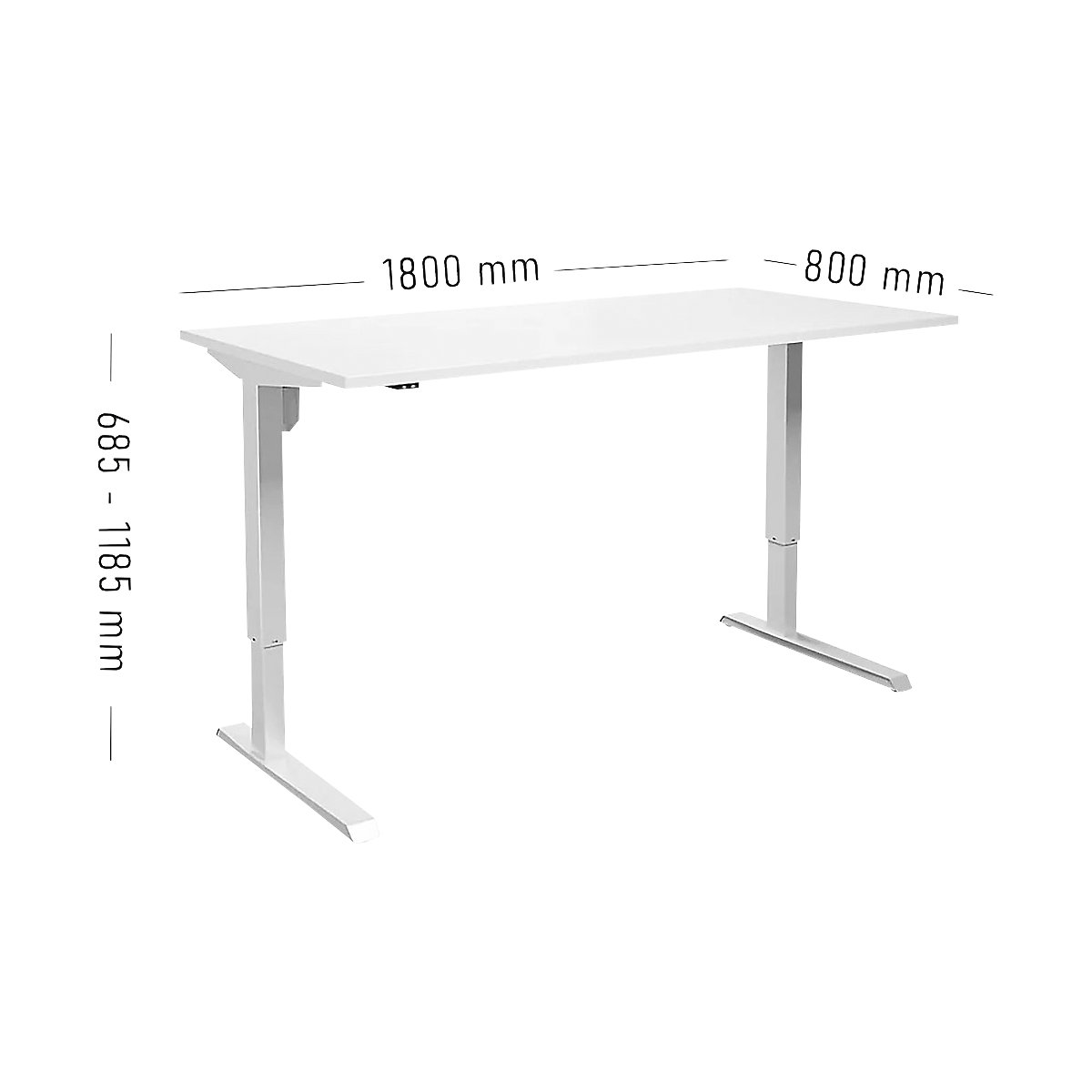 Birou Venla, înălțime reglabilă electric – eurokraft basic (Imagine produs 2)-1