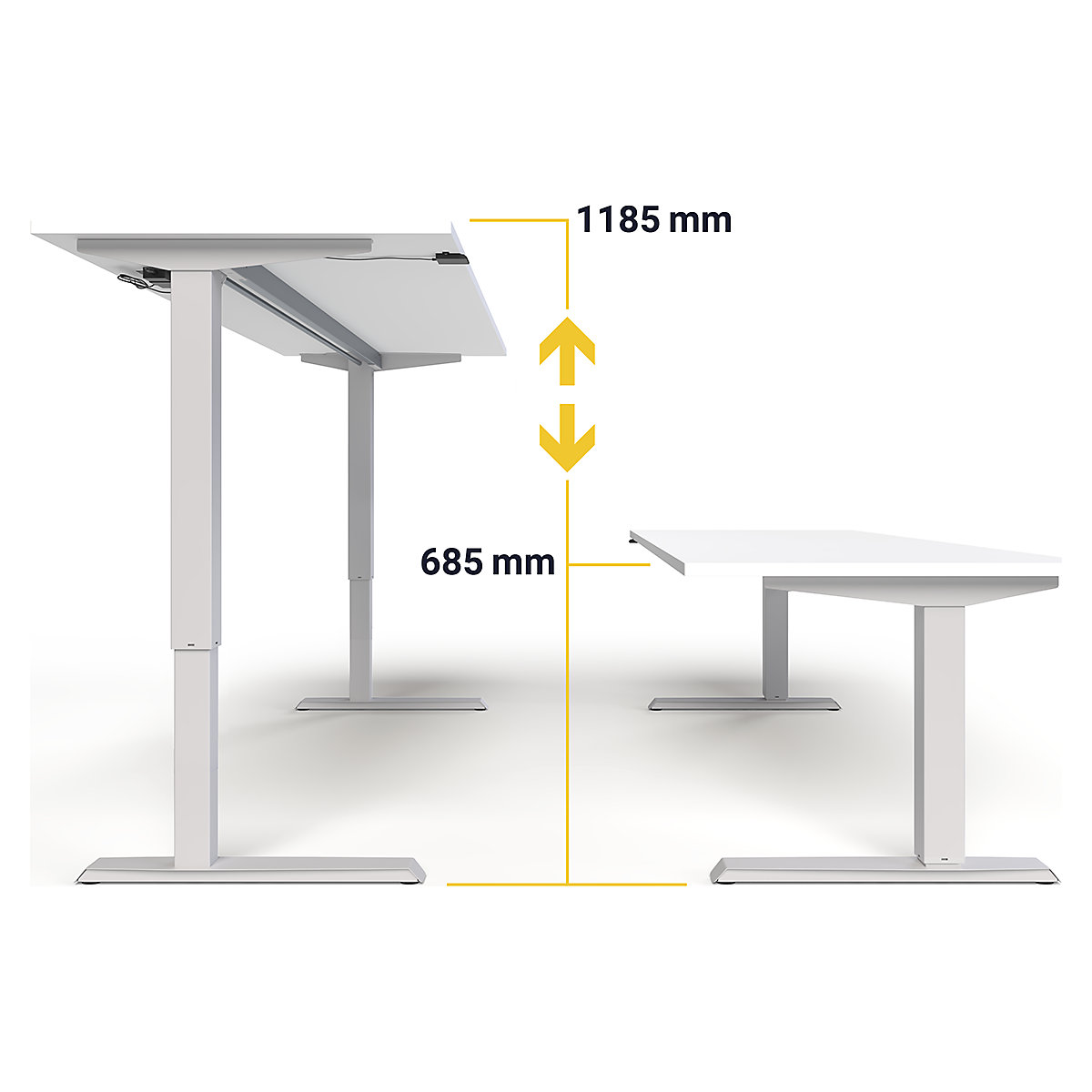 Birou Venla, înălțime reglabilă electric – eurokraft basic (Imagine produs 12)-11