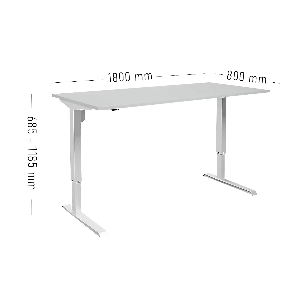 Birou Venla, înălțime reglabilă electric – eurokraft basic (Imagine produs 2)-1