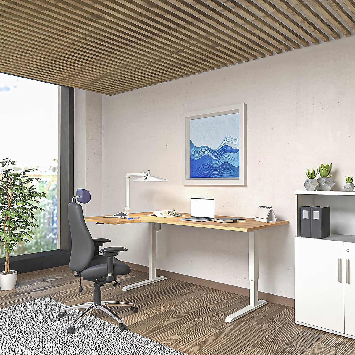 Birou Venla, înălțime reglabilă electric – eurokraft basic (Imagine produs 8)-7