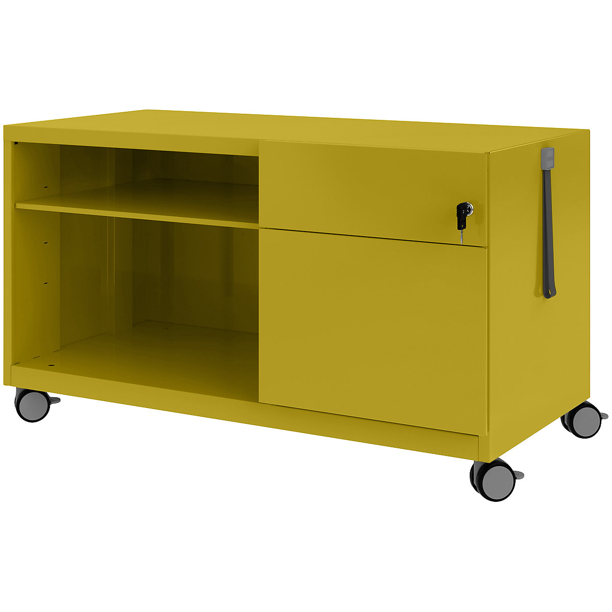 Note™ CADDY, î. x lăț. x ad. 563 x 1000 x 490 mm – BISLEY, dreapta 1 sertar universal și pentru registratură suspendată, tickleweed