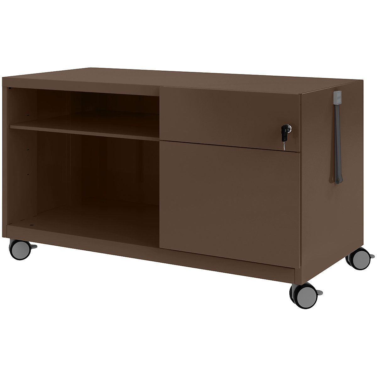 Note™ CADDY, î. x lăț. x ad. 563 x 1000 x 490 mm – BISLEY, dreapta 1 sertar universal și pentru registratură suspendată, cafea