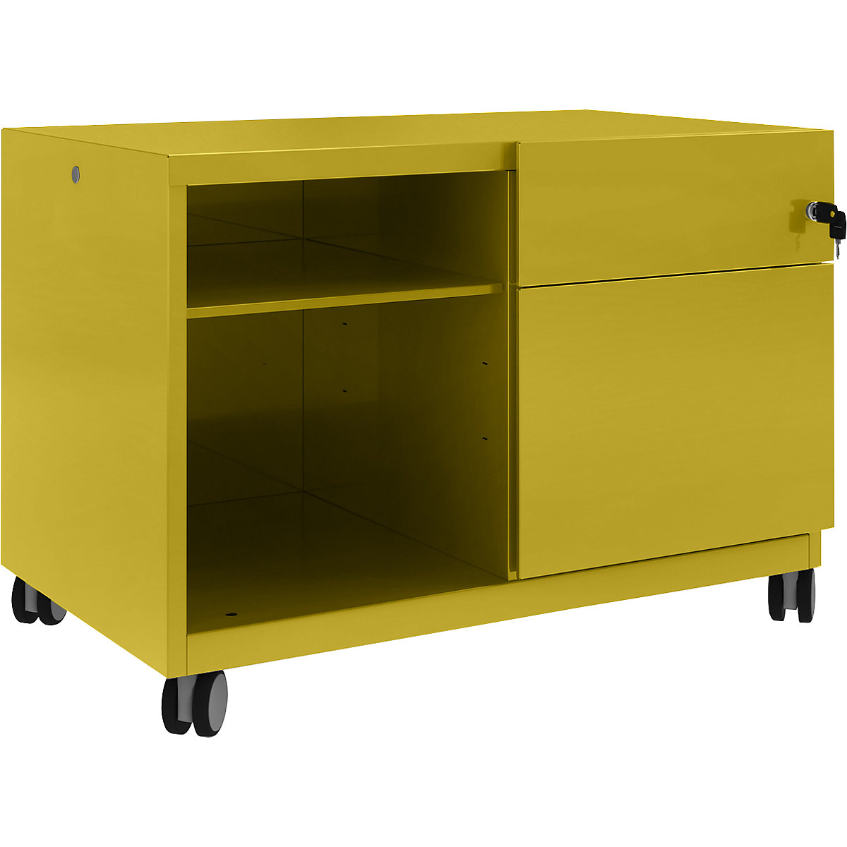 Note™ CADDY, î. x lăț. x ad. 563 x 800 x 490 mm – BISLEY, dreapta 1 sertar universal și pentru registratură suspendată, tickleweed