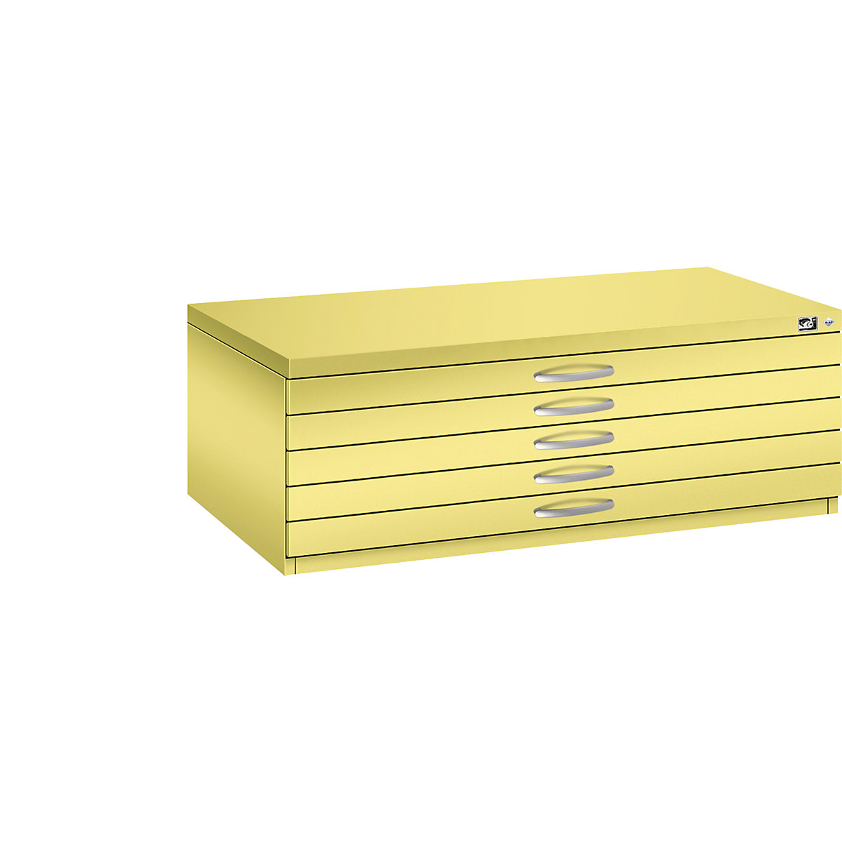 Dulap pentru planșe – C+P, DIN A1, 5 sertare, înălțime 420 mm, galben sulf-14