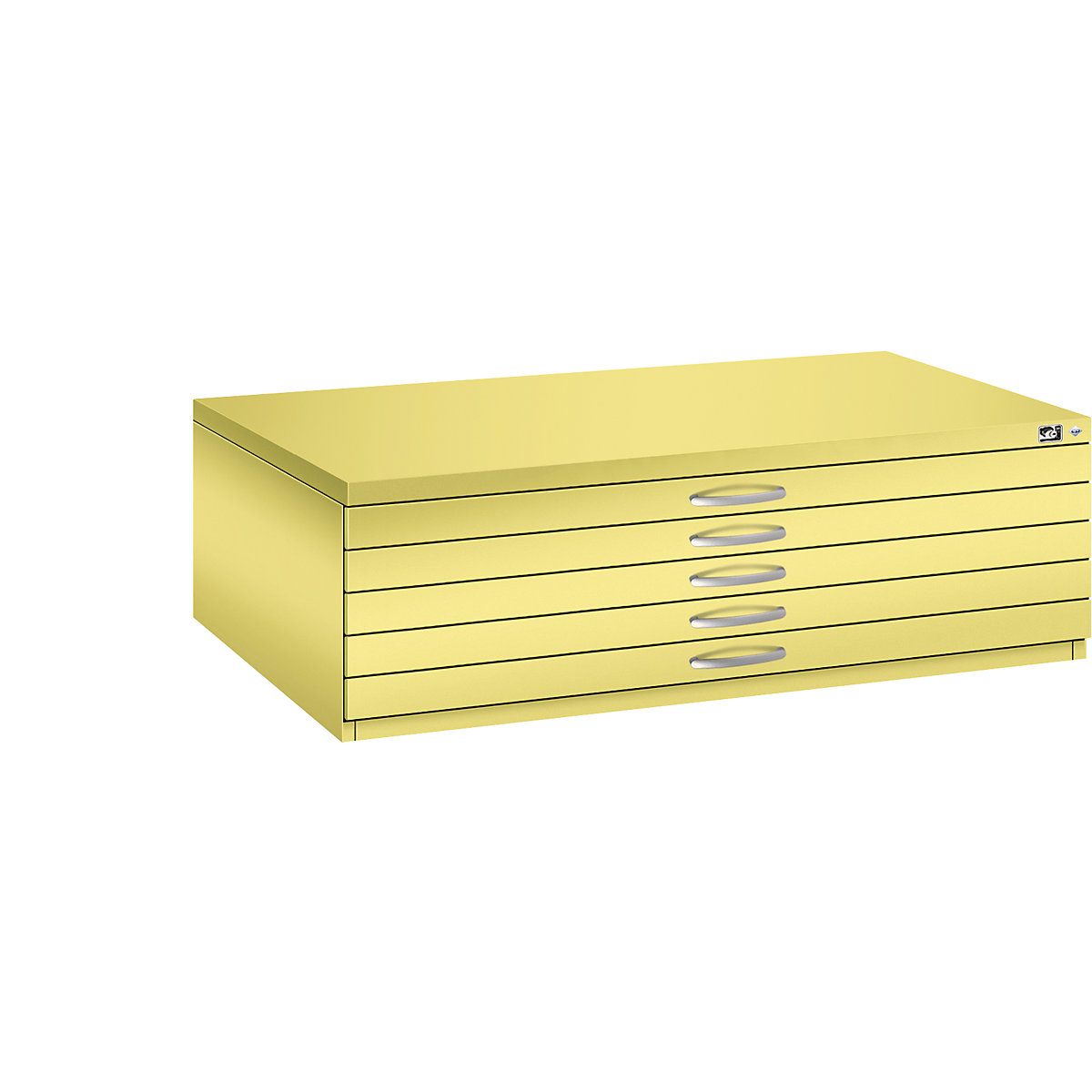 Dulap pentru planșe – C+P, DIN A0, 5 sertare, înălțime 420 mm, galben sulf-21