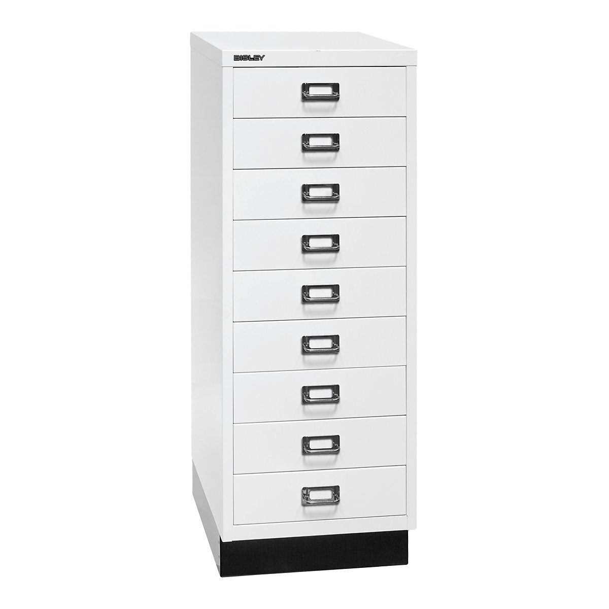 MultiDrawer™ seria 39 – BISLEY, cu soclu, DIN A3, 9 sertare, alb trafic, negru-7