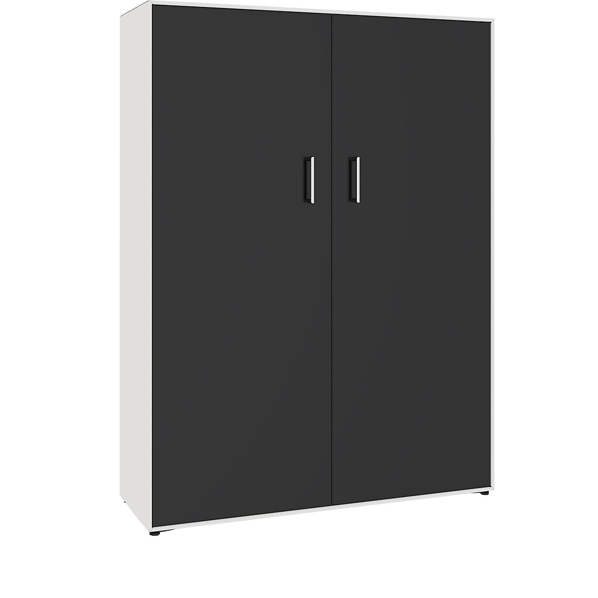mauser – Dulap cu uși cu canaturi, 2 uși, 8 compartimente, lățime 1155 mm, alb semnal / negru intens