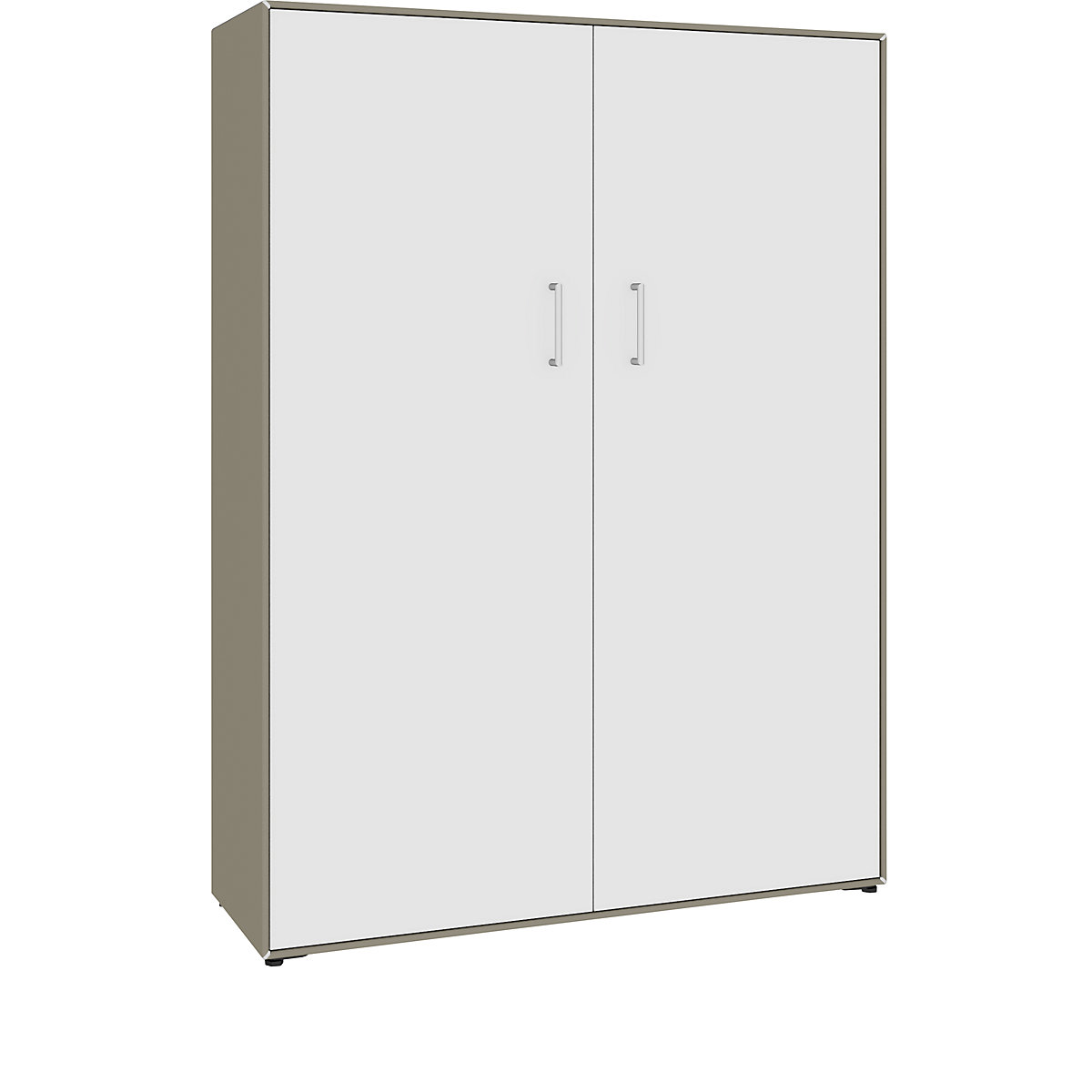 mauser – Dulap cu uși cu canaturi, 2 uși, 8 compartimente, lățime 1155 mm, gri-bej / alb pur
